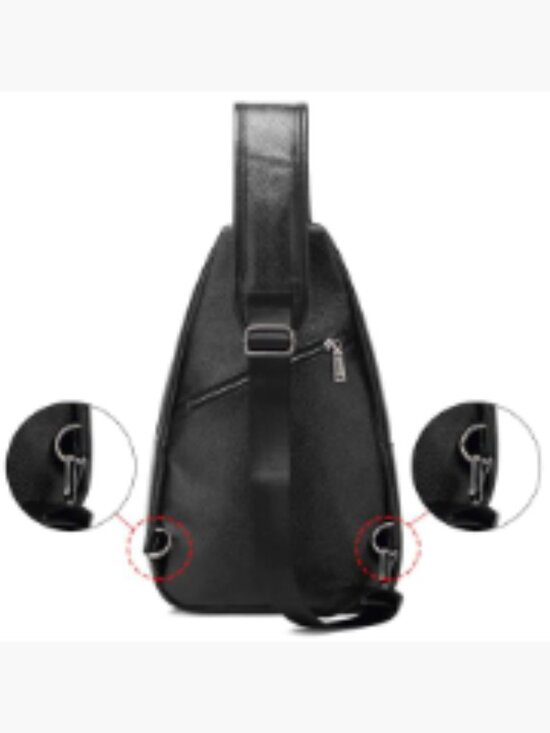 Lightweight PU Leather Sling Crossbody Backpack for Travel Outdoors main image 5